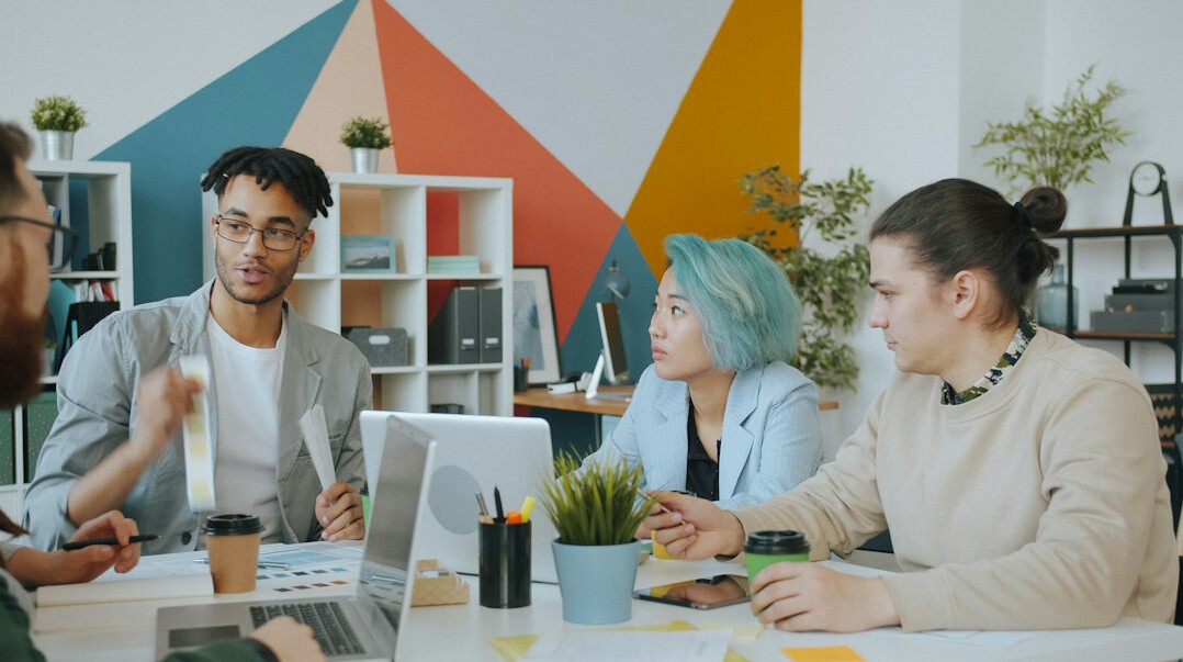 healthy team in modern office