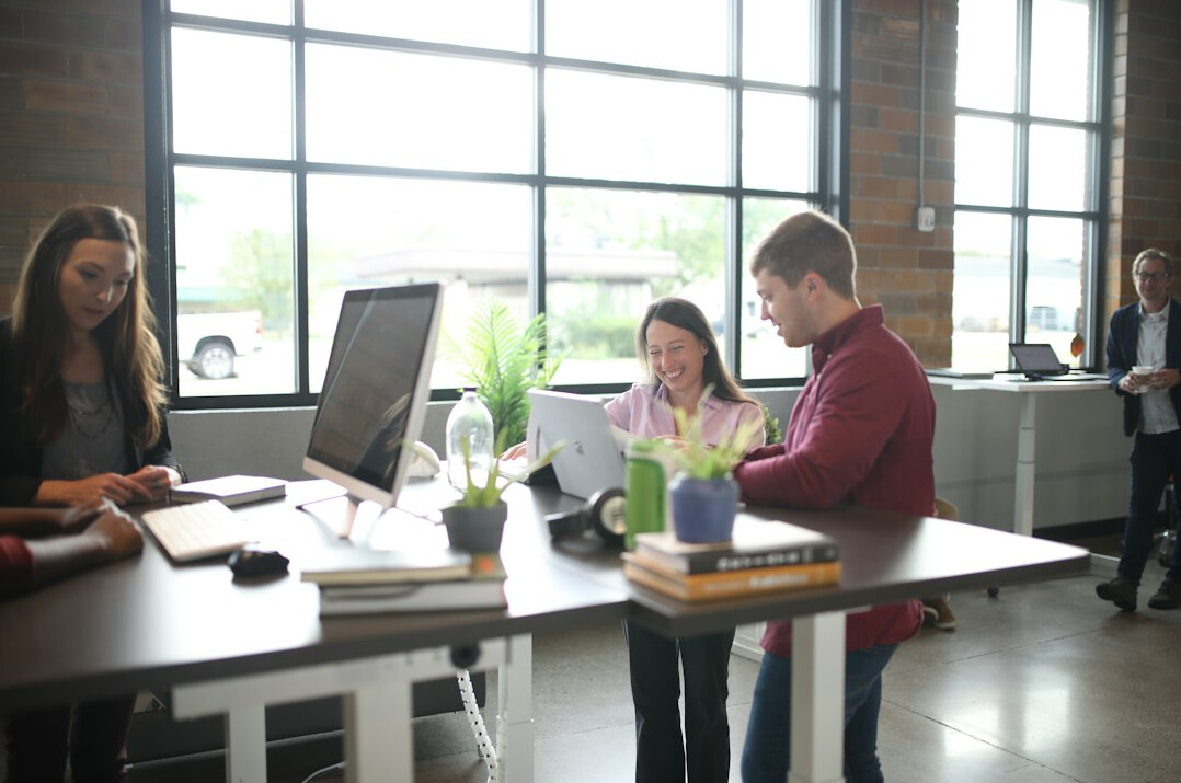 healthy employees in office