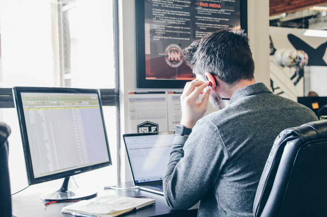 stressed office worker at desk