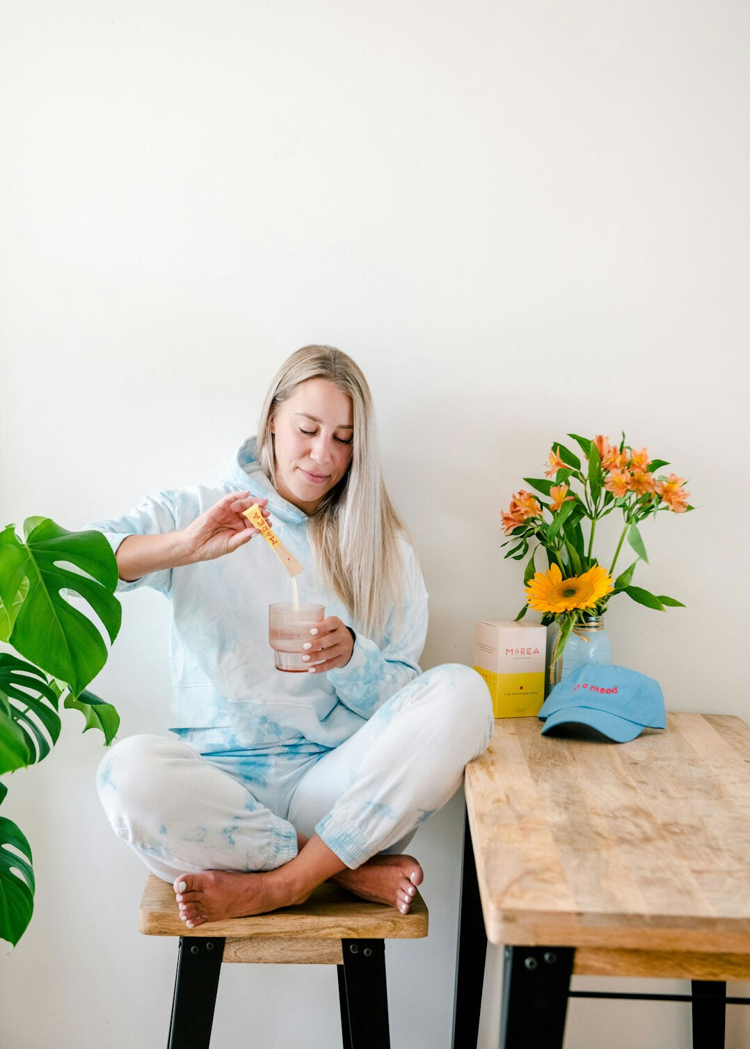 Studio portrait of a Slovenian woman health coach smiling